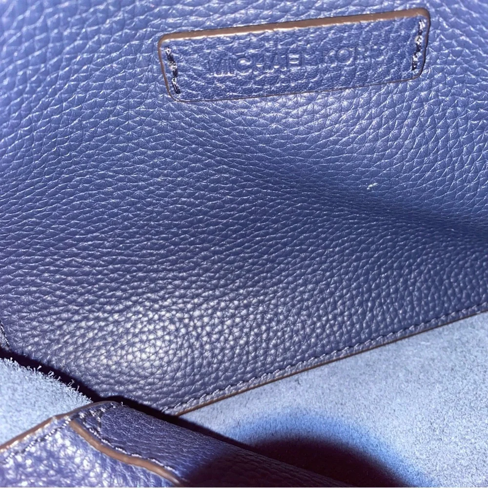 Michael Kors Navy Pebbled Leather Hobo with Tassel